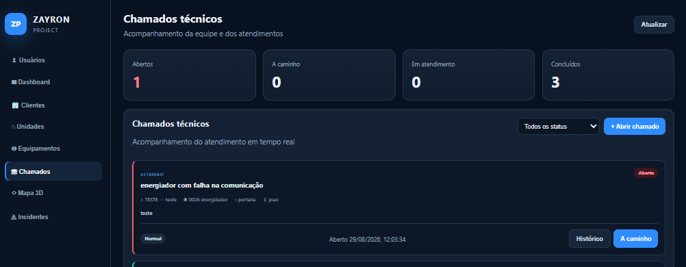 Chamados técnicos